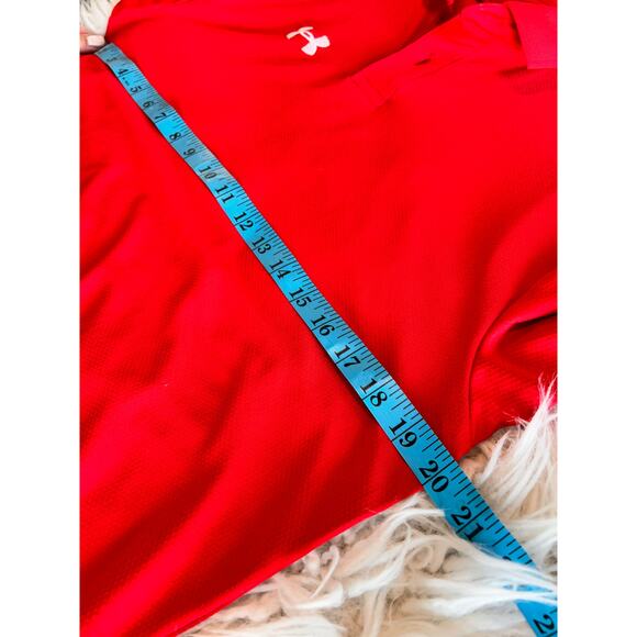 NWT Under Armour Men's Short Sleeve Loose Fit Polo Performance Golf Red Size SM - Picture 9 of 10